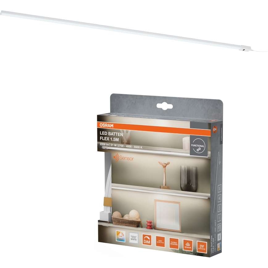 Osram - LED Regulable luminaria bajo mueble con sensor de movimiento BATTEN LED/21W/230V 2700/4000/6500K 150,4 cm blanca