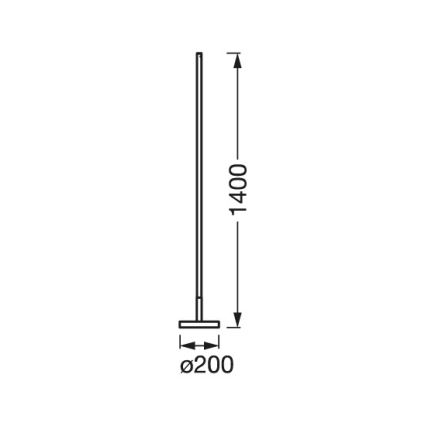 Osram - Lámpara de pie LED RGBW regulable SMART+ FLOOR LED/14W/230V 2700-6500K Wi-Fi negra + mando a distancia