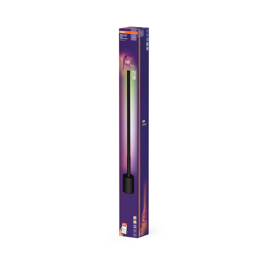 Osram - Lámpara de pie LED RGBW regulable SMART+ FLOOR LED/8W/230V 2700-6500K Wi-Fi negra + mando a distancia
