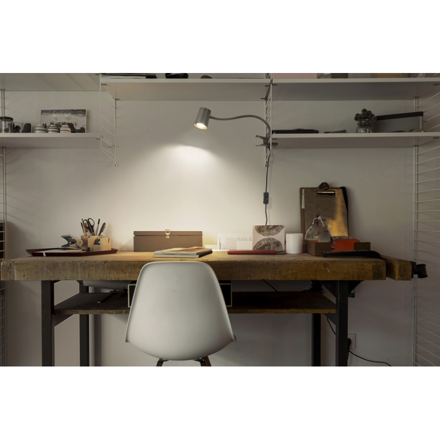 Osram - Lámpara de sobremesa con pinza DESK LINE 1xGU10/9W/230V gris