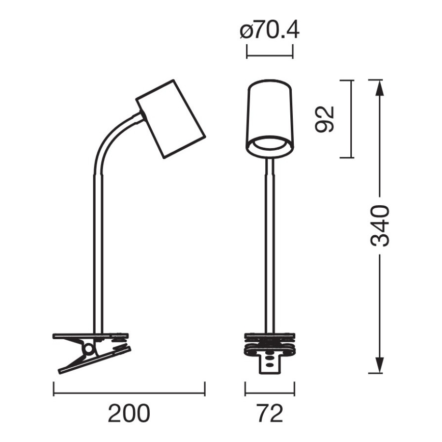 Osram - Lámpara de sobremesa con pinza DESK LINE 1xGU10/9W/230V gris