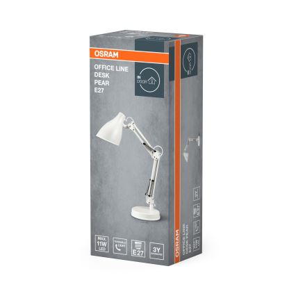 Osram - Lámpara de sobremesa DESK LINE 1xE27/11W/230V blanca