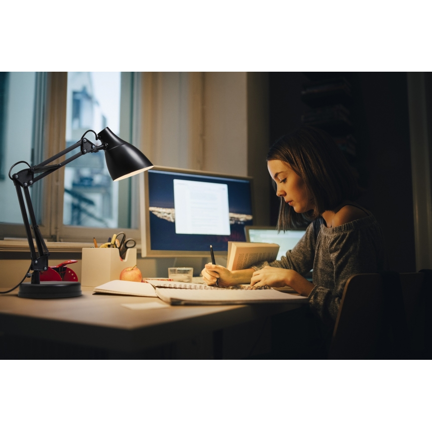 Osram - Lámpara de sobremesa DESK LINE 1xE27/11W/230V negra