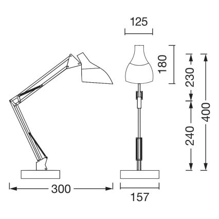 Osram - Lámpara de sobremesa DESK LINE 1xE27/11W/230V negra