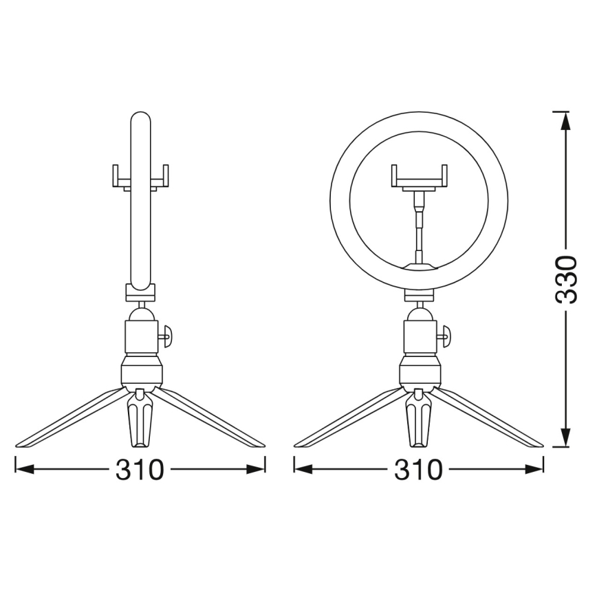 Osram - Lámpara de mesa LED regulable con trípode y soporte para vlogging LED/5,5W/USB 3000-6500K 210 mAh