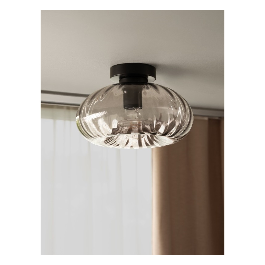 Osram - Lámpara de techo DECOR SMOKE 1xE27/12W/230V Ø 28 cm negro/gris ahumado