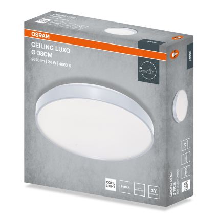 Osram - Lámpara de techo LED CEILING LUXO LED/24W/230V Ø 38 cm plateada