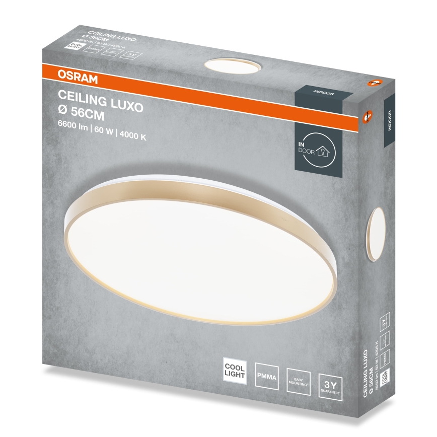 Osram - Lámpara de techo LED CEILING LUXO LED/60W/230V Ø 56 cm dorada