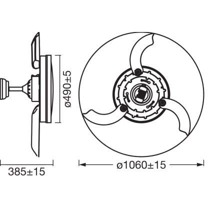 Osram - Lámpara de techo LED con ventilador CEILING FAN LED/66W/230V 3000/4000/6500K blanco + mando a distancia