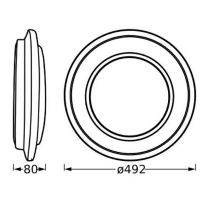 Osram - Lámpara de techo LED ORBIS BERLIN LED/36W/230V Ø 49,2 cm negra