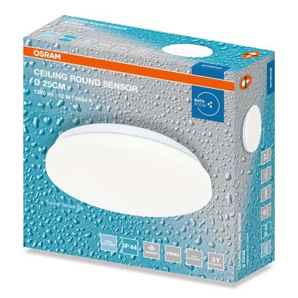 Osram - Plafón LED de techo para baño CEILING ROUND LED/12W/230V 6500K Ø 26 cm IP44 blanco