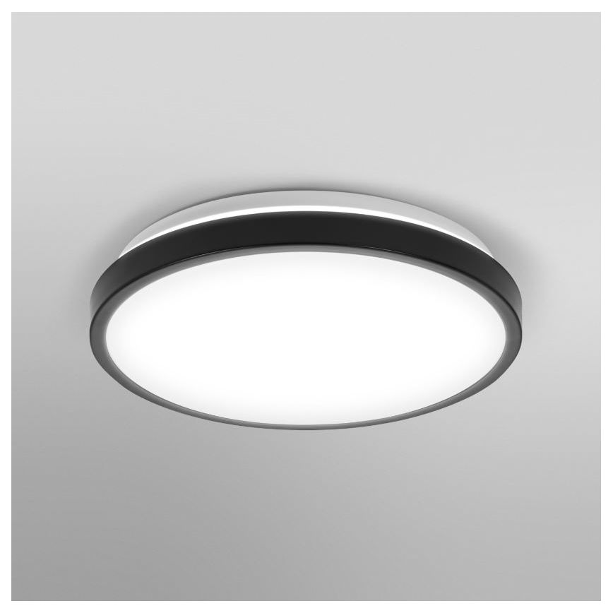 Osram - Luminaria de techo LED para baño DISC LED/18W/230V 3000/4000K diámetro 30 cm IP44 negra