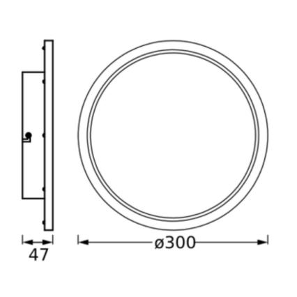 Osram - Luminaria de techo LED para baño DISC LED/18W/230V 3000/4000K diámetro 30 cm IP44 negra