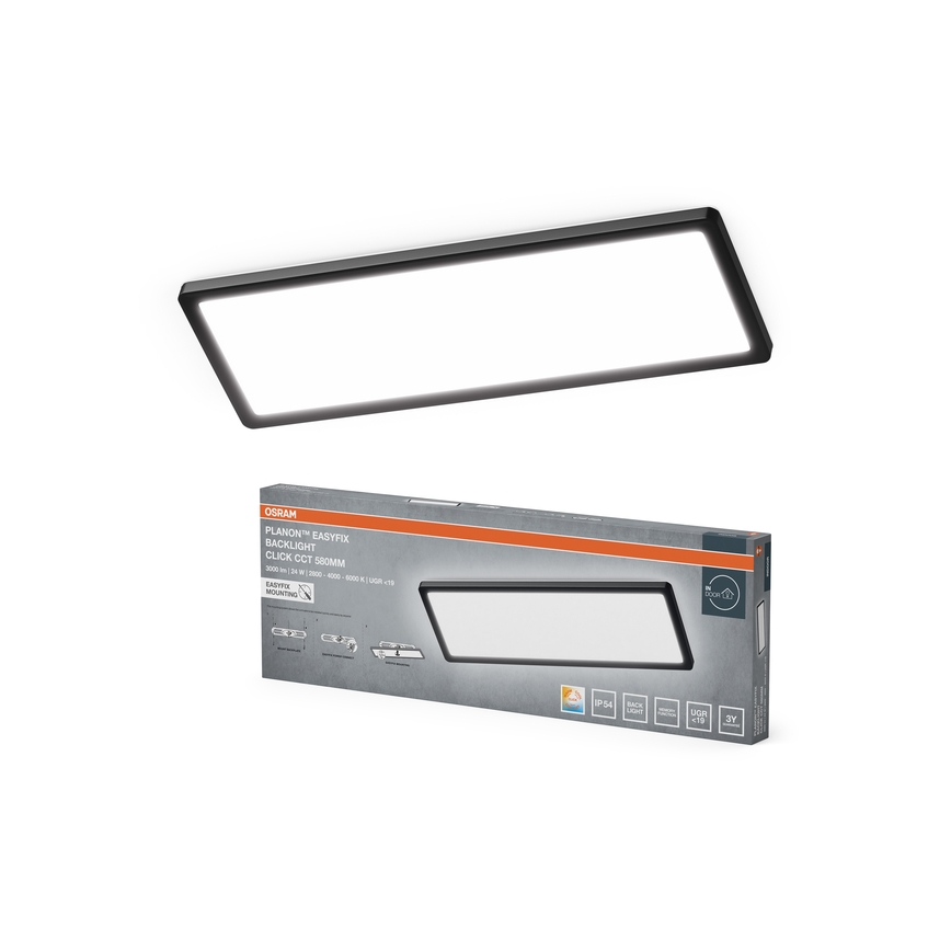 Osram - Luminaria de techo LED PLANON EASYFIX LED/24W/230V 2800/4000/6000K IP54 negra