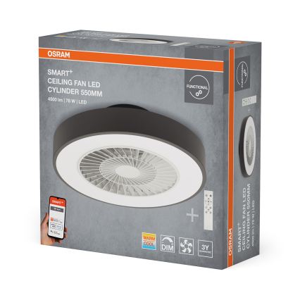 Osram - Lámpara de techo LED regulable con ventilador SMART+ LED/78W/230V 3000-6500K Wi-Fi + mando a distancia
