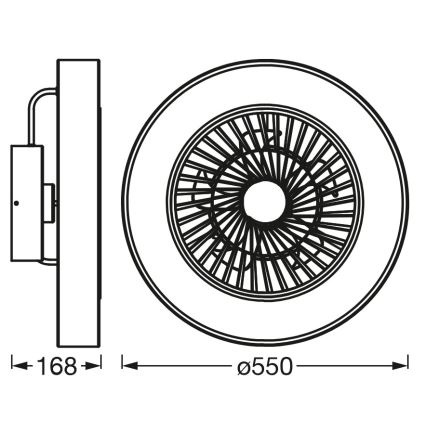 Osram - Lámpara de techo LED regulable con ventilador SMART+ LED/78W/230V 3000-6500K Wi-Fi + mando a distancia