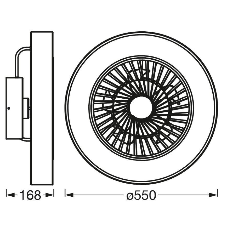 Osram - Lámpara de techo LED regulable con ventilador SMART+ LED/78W/230V 3000-6500K Wi-Fi + mando a distancia