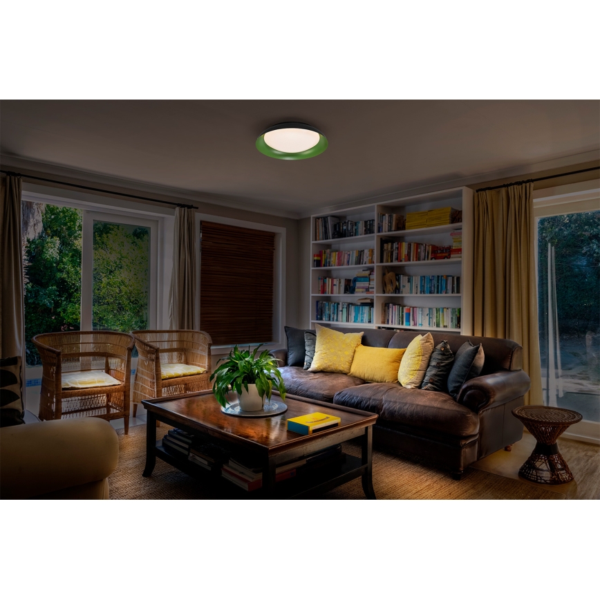 Osram - Plafón LED regulable ORBIS PLATE LED/45W/230V Ø 48 cm verde/negro