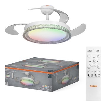 Osram - Lámpara de techo LED RGB regulable con ventilador CIERZO LED/35W/230V 3000-6500K + mando a distancia