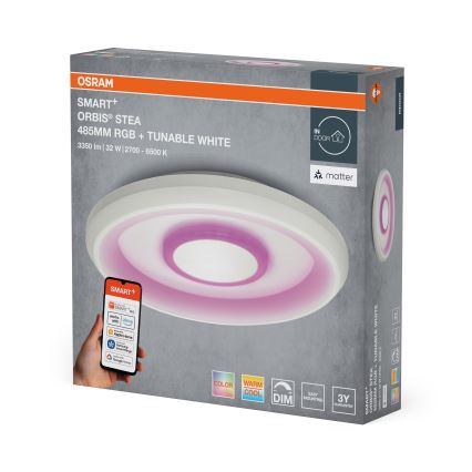 Osram - LED RGBW luminaria de techo regulable SMART+ STEA LED/32W/230V Ø 48,5 cm 2700-6500K Wi-Fi