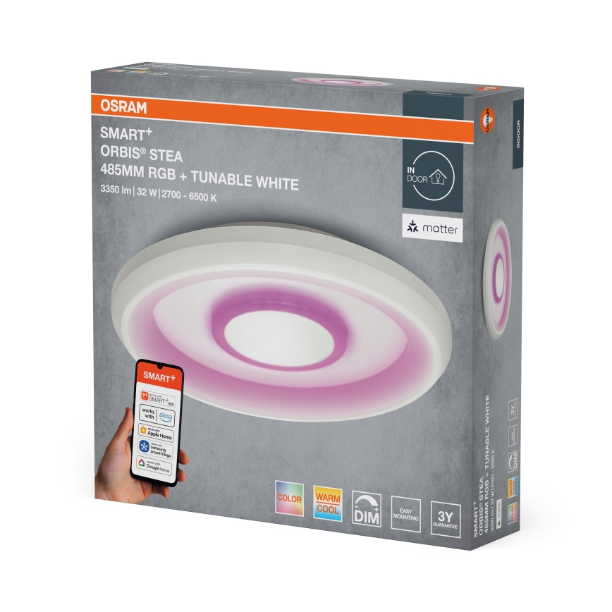 Osram - LED RGBW luminaria de techo regulable SMART+ STEA LED/32W/230V Ø 48,5 cm 2700-6500K Wi-Fi