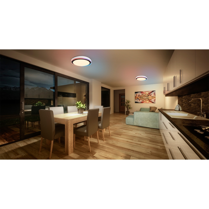 Osram - Luminaria de techo regulable LED RGBW SMART+ MAGIC LED/38W/230V, diámetro 49 cm, negra, 2700-6500K, Wi-Fi