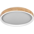 Osram - Lámpara de techo regulable MARIANO LED/36W/230V Ø 51 cm roble/blanco