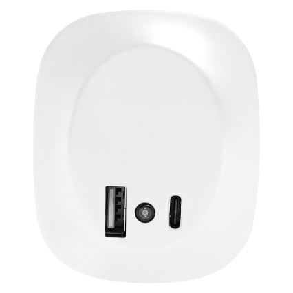 Osram - Luz nocturna LED para enchufe con sensor y USB LUNETTA LED/12,5W/230V blanca