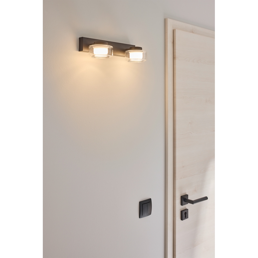 Osram - Aplique LED de pared para baño ORBIS FLAME 2xLED/5,5W/230V 3000/4000K IP44 negro