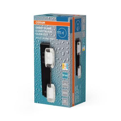 Osram - Aplique LED de pared para baño ORBIS FLAME 2xLED/5,5W/230V 3000/4000K IP44 negro