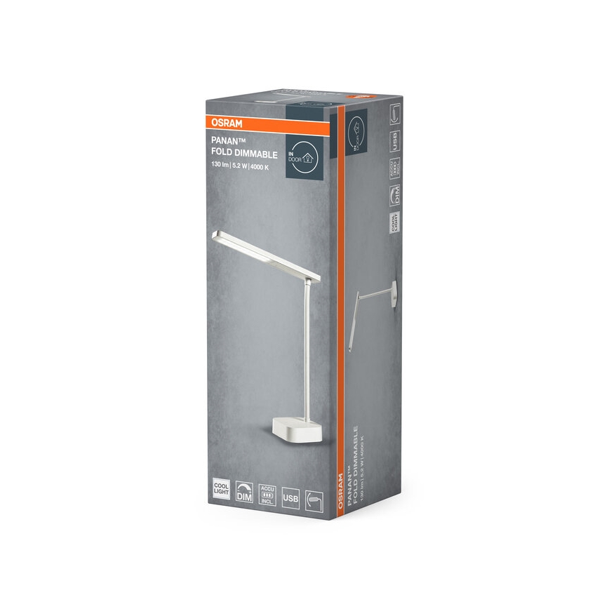 Osram - LED Lámpara de mesa táctil regulable PANAN LED/5,2W/5V 1200 mAh CRI 90
