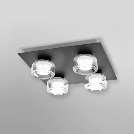 Osram - Lámpara LED de techo para baño ORBIS FLAME 4xLED/5,5W/230V 3000/4000K IP44 negro
