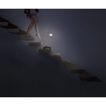 Osram - Luz nocturna LED con sensor de movimiento y crepuscular LUNETTA LED/0,31W/230V blanco