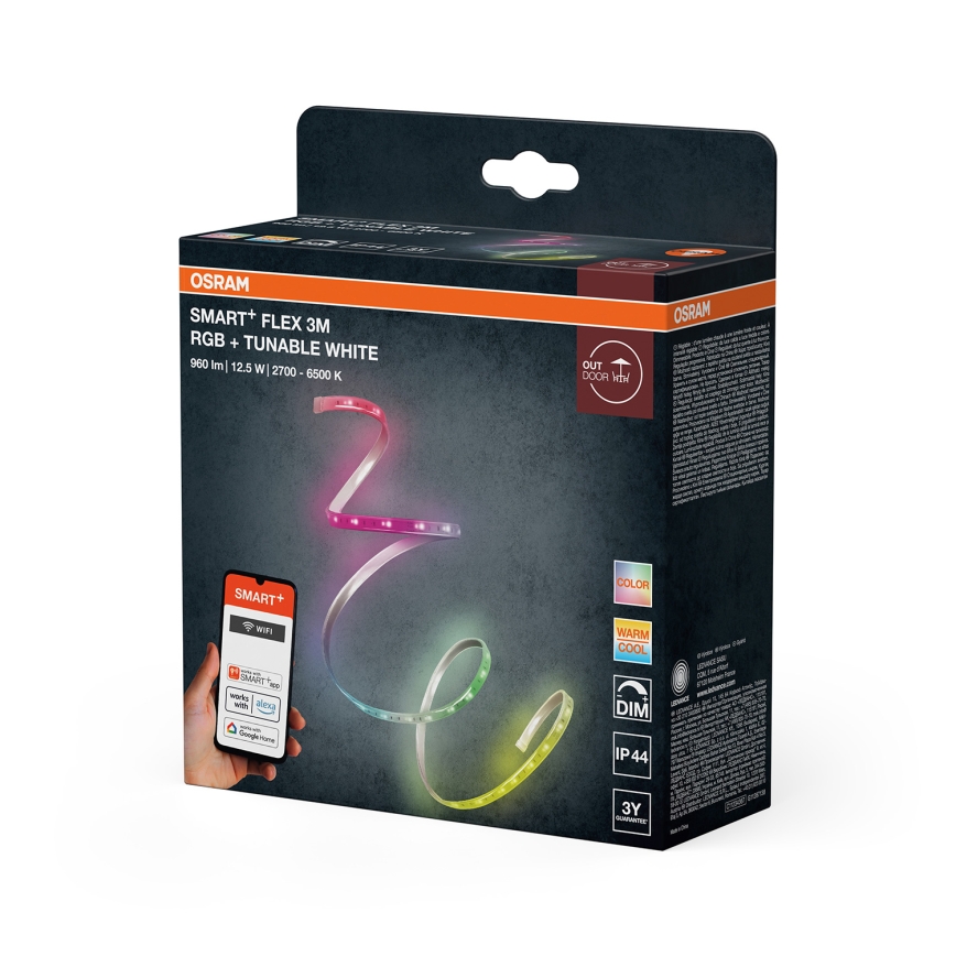 Osram - Tira LED exterior regulable RGB+TW SMART+ FLEX 3m LED/12,5W/230V 2700-6500K IP44 Wi-Fi
