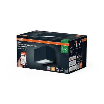 Osram - LED RGBW Aplique de pared exterior regulable SMART+ BRICK LED/14W/230V IP44 Wi-Fi