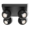 Osram - Luminaria de focos SPOT SPHERAL 4xGU10/6W/230V negra