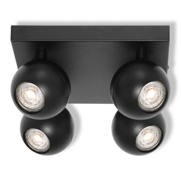 Osram - Luminaria de focos SPOT SPHERAL 4xGU10/6W/230V negra