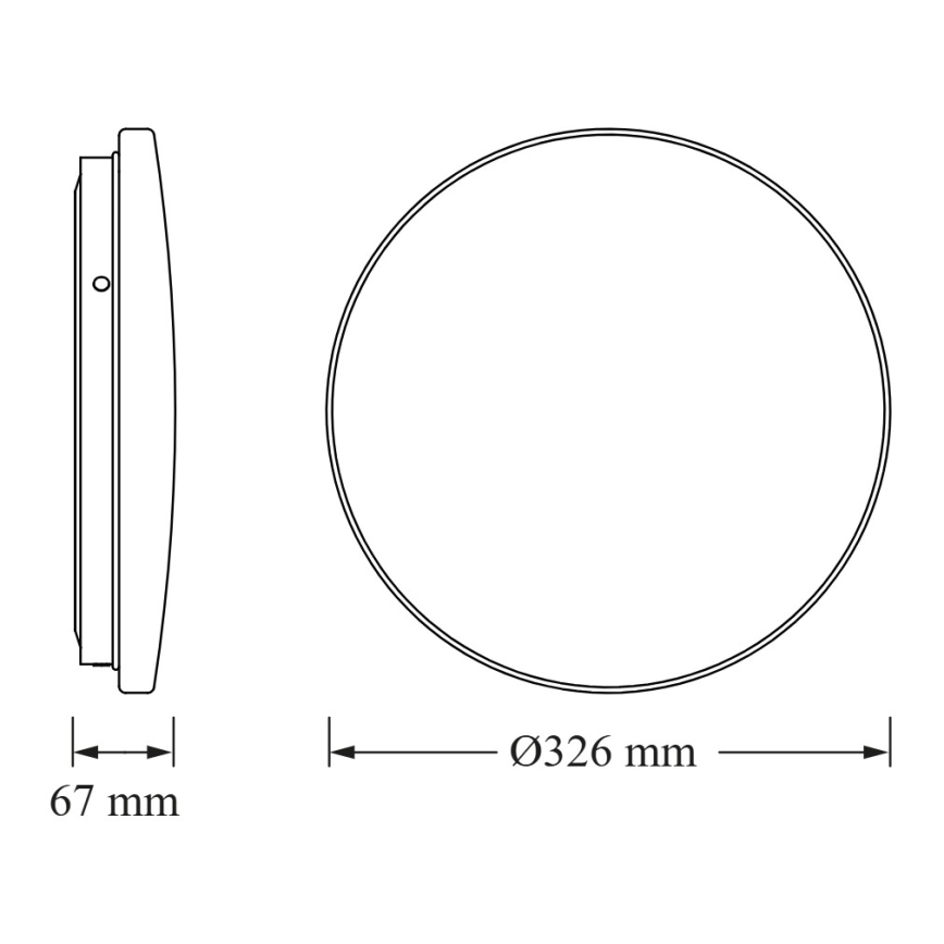 Osram - Plafón LED para baño con sensor crepuscular CEILING ROUND LED/18W/230V 4000K Ø 33 cm IP44 blanco