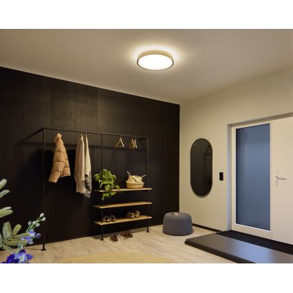Osram - Lámpara de techo regulable LED MARIANO LED/24W/230V Ø 41 cm roble/negro