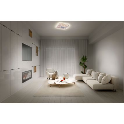 Osram - Lámpara de techo LED regulable ORBIS WAVES LED/43W/230V 2600-6000K 48x48 cm blanca + control remoto