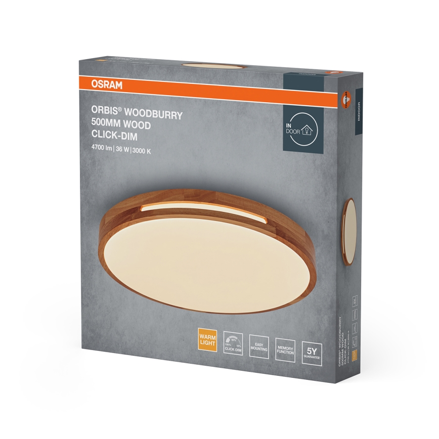 Osram - Luminaria de techo LED regulable ORBIS WOODBURRY LED/36W/230V Ø 50 cm