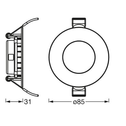Osram - Luminaria empotrable SLIM LED/4,5W/230V 6500K