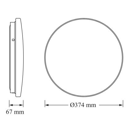 Osram - Luminaria LED de techo para baño con sensor crepuscular CEILING ROUND LED/24W/230V 3000K Ø 37 cm IP44 blanca