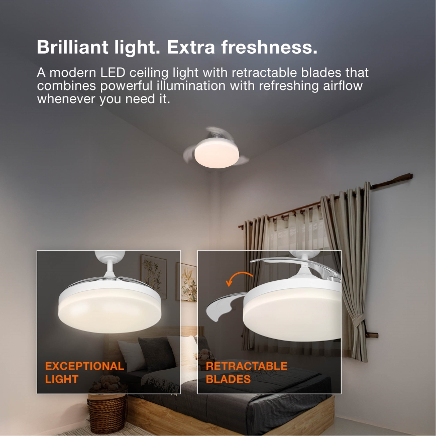 Osram - Lámpara de techo LED regulable con ventilador LEVECHE LED/36W/230V 3000/4000/6500K + mando a distancia
