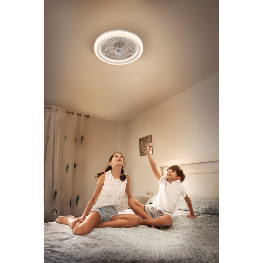 Osram - Luminaria de techo LED regulable con ventilador SOLANO LED/26W/230V 3000/4000/6500K + control remoto