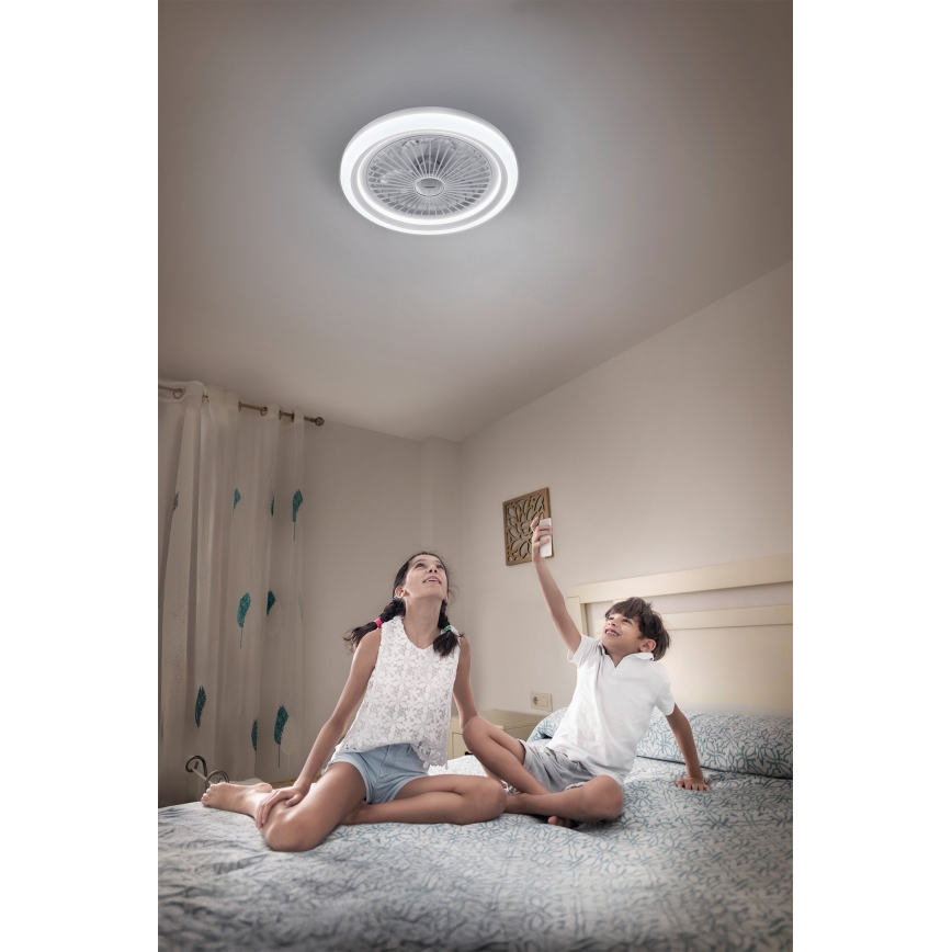 Osram - Luminaria de techo LED regulable con ventilador SOLANO LED/26W/230V 3000/4000/6500K + control remoto