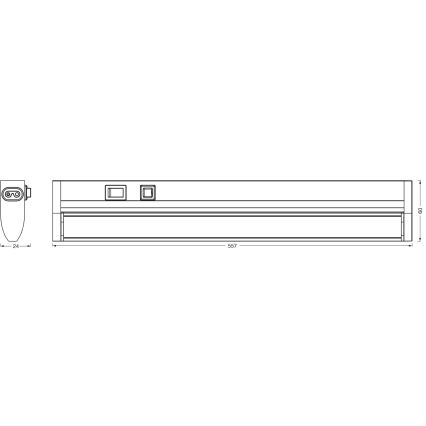 Osram - Luminaria LED regulable para bajo mueble LINEAR TURN LED/10W/230V 3000/4000/6500K 55 cm negra