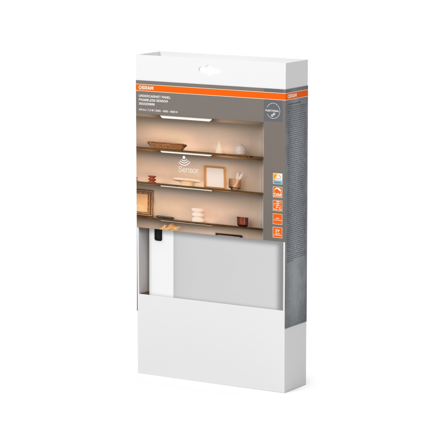 Osram - Luminaria LED regulable para instalar bajo muebles con sensor de movimiento UNDERCABINET LED/7,5W/230V 3000/4000/6500K 20x30 cm blanca