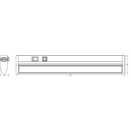 Osram - Luminaria LED regulable para instalación bajo armarios LINEAR TURN LED/6W/230V 3000/4000/6500K 35 cm negra
