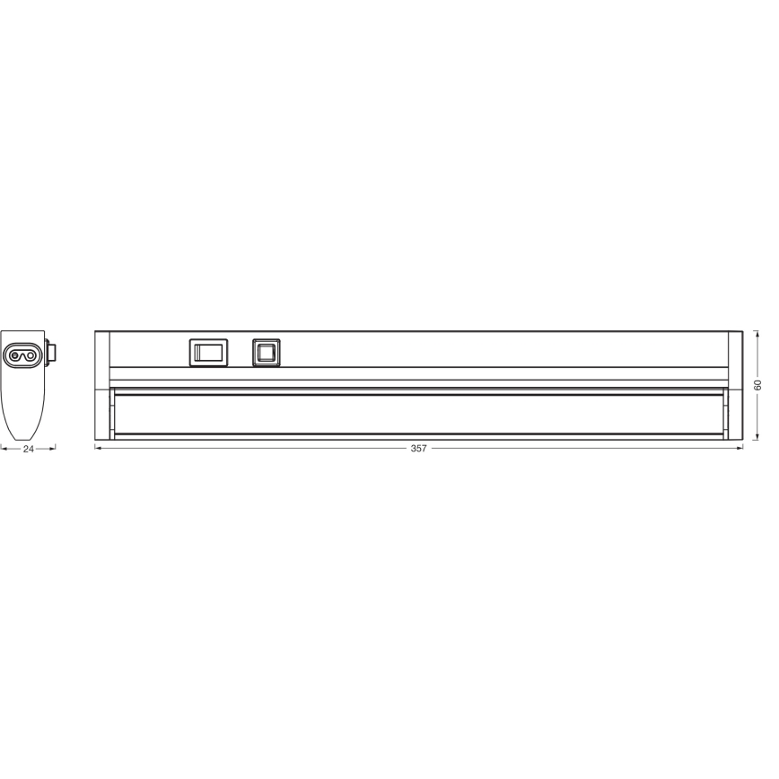Osram - Luminaria LED regulable para instalación bajo armarios LINEAR TURN LED/6W/230V 3000/4000/6500K 35 cm negra